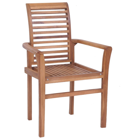 Swen Studio -  3072945 Stacking Dining Chairs 8 pcs Solid Teak Wood (2x44665)